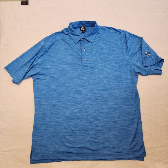 Mens Footjoy Caribbean Blue Short Sleeve Polo Sports Golf Shirt Golf Polo Sz XXL - Picture 1 of 7